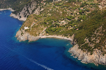 Fototapeta premium Isola d'Elba-Patresi & lighthouse at Punta Polveraia