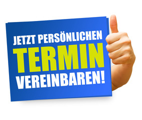 Jetzt pers&ouml;nlichen Termin vereinbaren! Button, Icon