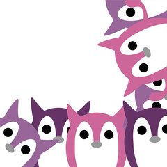 Background design with cute funny creatures