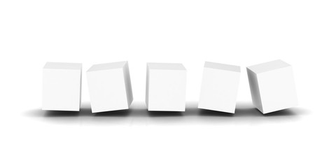Abstract cubes in a row