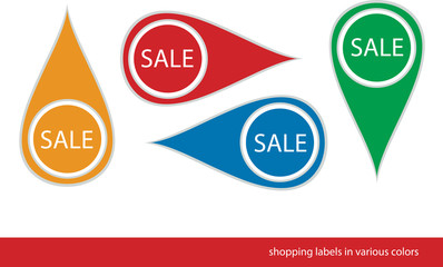 set of four various vector shopping tags