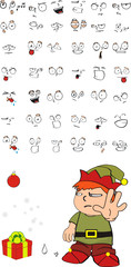 xmas gnomo kid cartoon expression pack collection in vector format 
