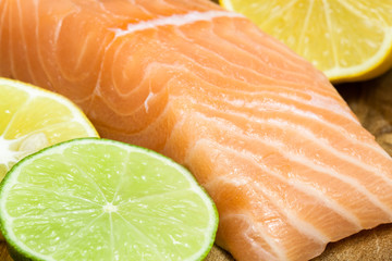 Fresh  raw salmon steak