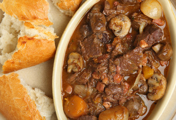 Beef Bourguignon Stew with Bread