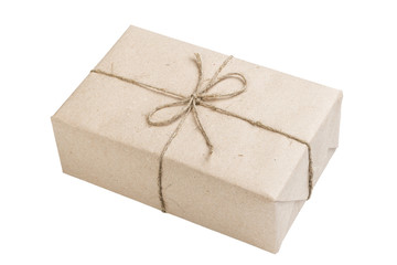 blank parcel with bow