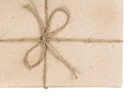 blank parcel corner with bow