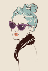 beautiful woman wearing sunglasses - 47040290