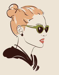 beautiful woman wearing sunglasses - 47040291