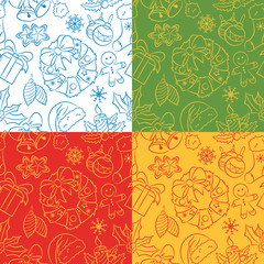 Christmas seamless pattern set