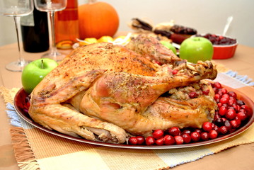Thanksgiving Turkey with Cranberry and Apple Dressing