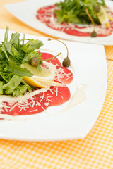 Meat Carpaccio with Parmesan Cheese