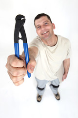Worker holding clipper