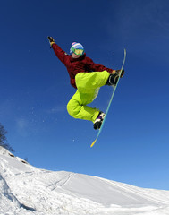 Snowboarder in the sky