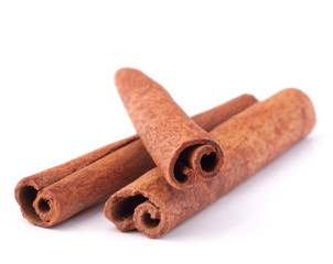 Cinnamon sticks  isolated on white background
