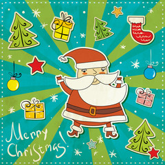 Vintage vector christmas card