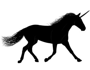 Unicorn or horse vector silhouette. Layered.