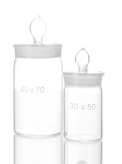 Transparent medical bottles  isolated on white