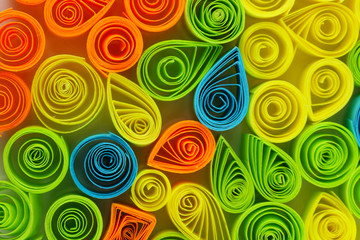 Colorful quilling close-up