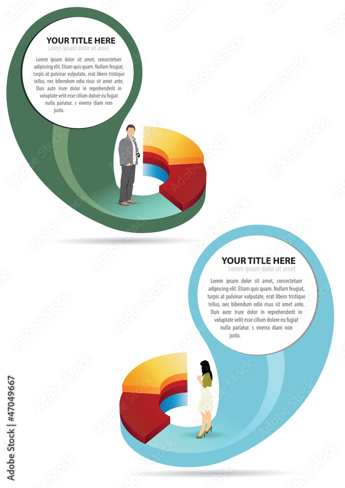 Poster abstract vector business graph with people