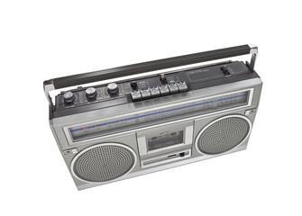 Fototapeta premium Retro Boom Box Portable Stereo Isolated