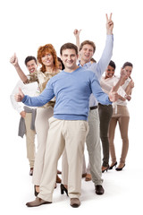 Fototapeta premium Junge gruppe team mit menschen verschiedenen alters business in