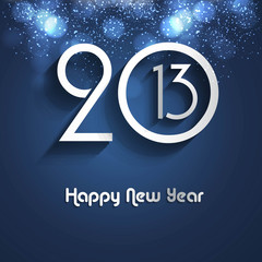 New year creative 2013 bright blue colorful vector background - obrazy, fototapety, plakaty