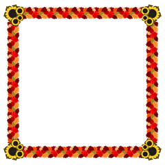 Abstract frame of autumn leaves and flowers of sunflower. eps10
