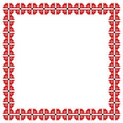 Square frame with elements of embroidery. eps10