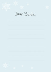vector illustration of boy's letter to Santa