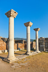 Ruins of st. Johns Basilica at Selcuk Ephesus Turkey