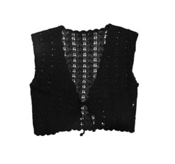 clothes for females - black elegant vest - obrazy, fototapety, plakaty