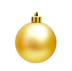 Golden Christmas sphere on the white