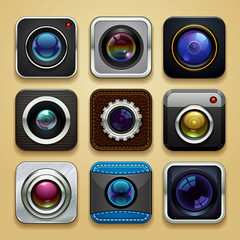 background for the app - camera icon set