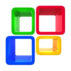 colorful showcase isolated on white background