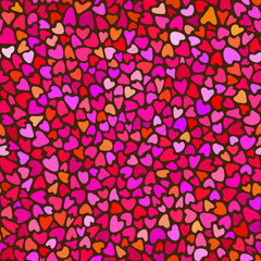 Seamless hand drawn pattern with hearts