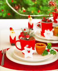 Winter holidays table setting