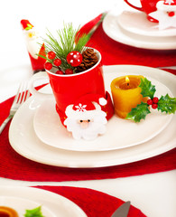 Christmastime table setting