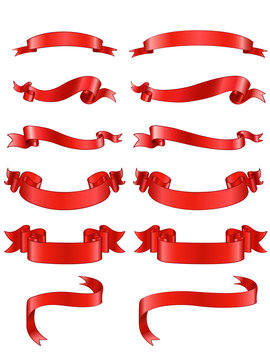 Red ribbons set