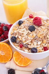 bowl of muesli and berries
