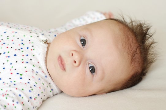 Portrait of the quiet baby (2 months)