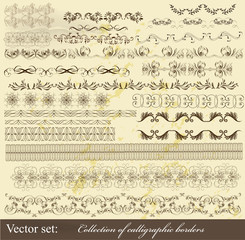 Collection of calligraphic borders