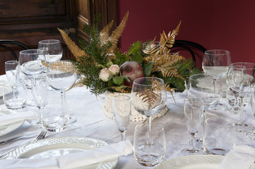 a table set for holiday season
