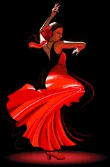 Fotobehang Art studio flamenco danseres