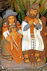 Peruvian Nativity scene with Holy Family and Jesus
