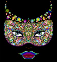 Girls's Mask Psychedelic Art Design-Maschera Donna Pshichedelica © BluedarkArt