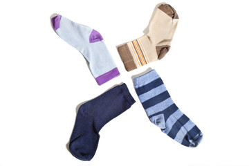 old socks, isolated on white background