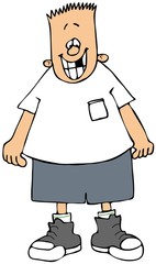 Boy with a missing tooth