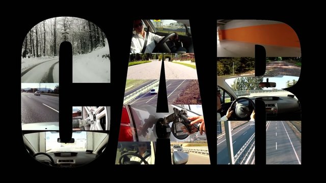 car collage on black