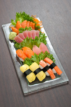 Tuna sushi and Salmon sushi