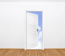 Fototapeta premium Tür mit Holzboden